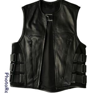 COPY - Men’s Leather Street Legal Motorcycle Vest S